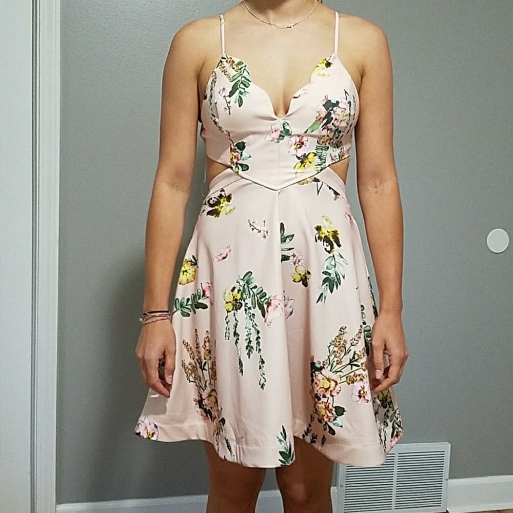 NWOT Floral Pink Dress